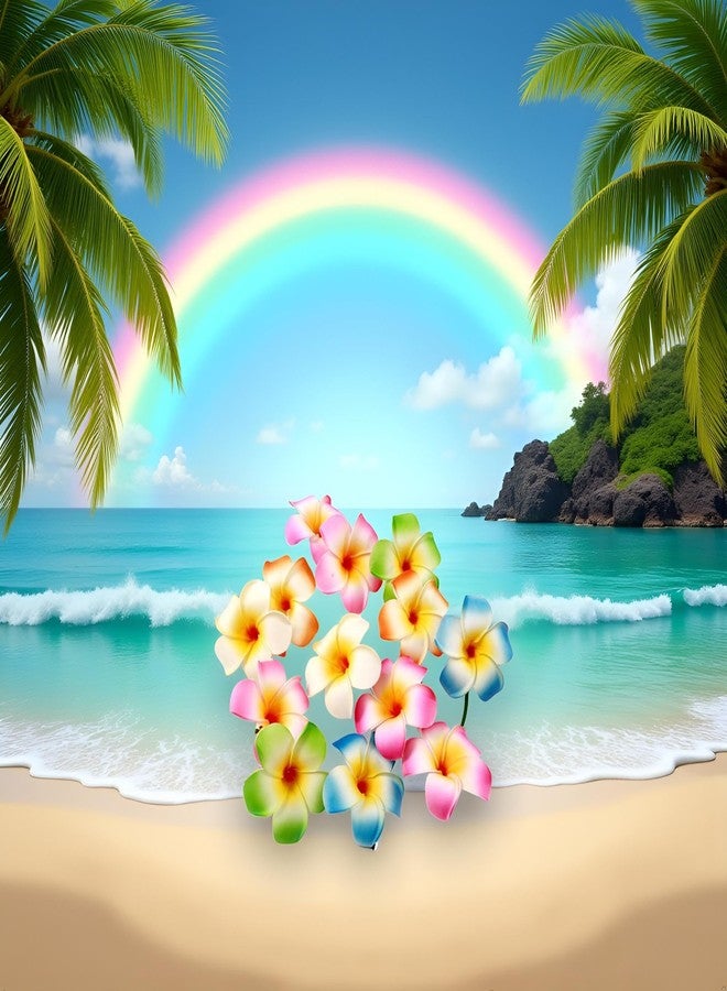 Qintreesify 10Pcs Multicolor Hawaii Plumeria Flower Clips Hawaiian Flowers Hair Barrettes Beach Party Hair Clips Artificial Tropical Flower Hairpins for Wedding Hair Accessories (7cm) - Image 4
